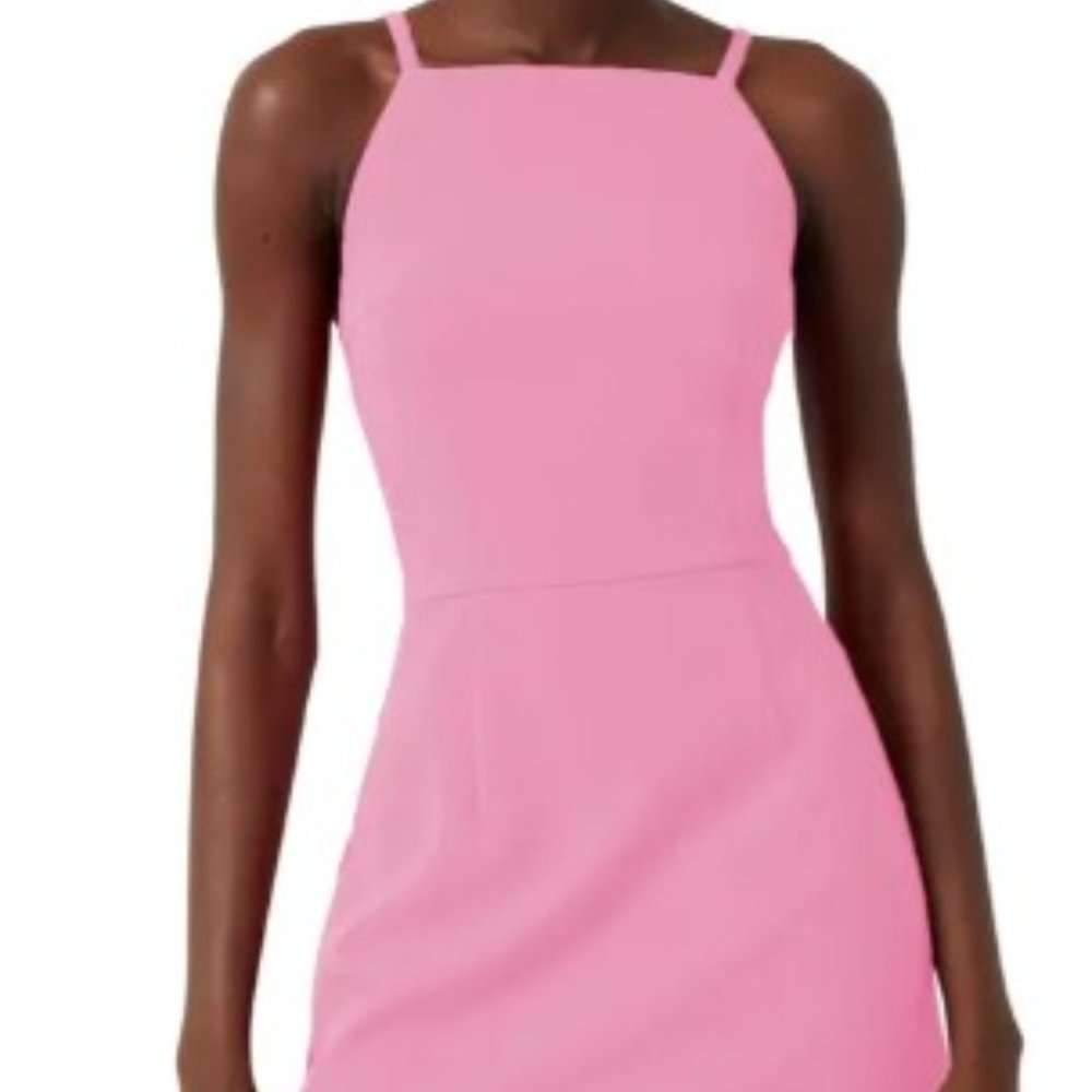 French Connection Whisper Light Sheath Minidress, Hot Pink, Barbie Dress